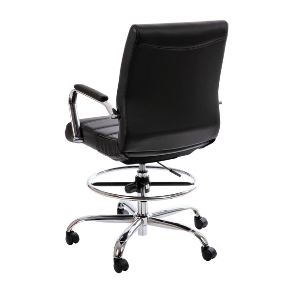 Flash Furniture Black LeatherSoft Drafting Chair with Foot Ring - GO-2286B-BK-GG