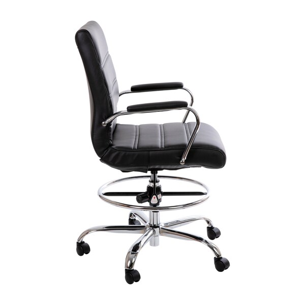 Flash Furniture Black LeatherSoft Drafting Chair with Foot Ring - GO-2286B-BK-GG