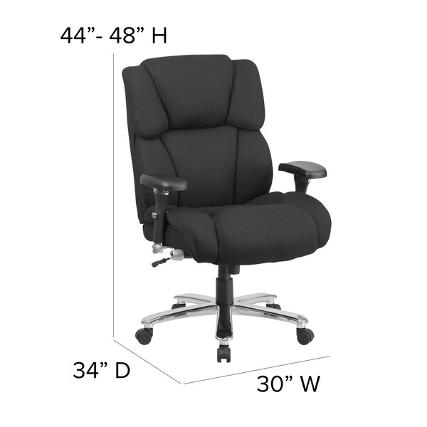 Flash Furniture Hercules Office Chair, Black Back, 30 in W 34" L 48" H, Adjustable Padded - GO-2149-GG