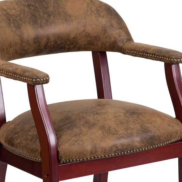 Flash Furniture Traditional Luxurious Conference Chair, Brown Back, 24 in W 27" L 31-1/2" H, Upholstered Straight - B-Z100-BRN-GG