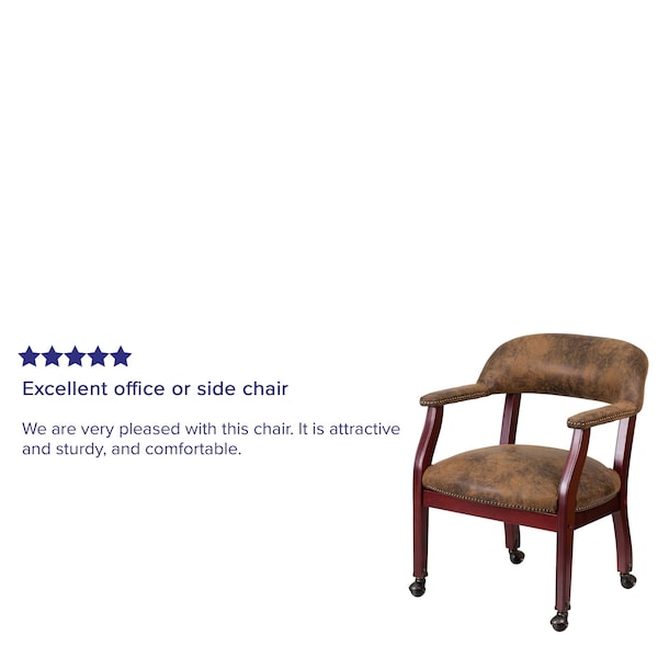 Flash Furniture Traditional Luxurious Conference Chair, Brown Back, 24 in W 27" L 31-1/2" H, Upholstered Straight - B-Z100-BRN-GG