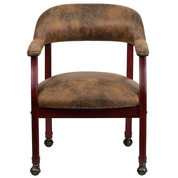 Flash Furniture Traditional Luxurious Conference Chair, Brown Back, 24 in W 27" L 31-1/2" H, Upholstered Straight - B-Z100-BRN-GG
