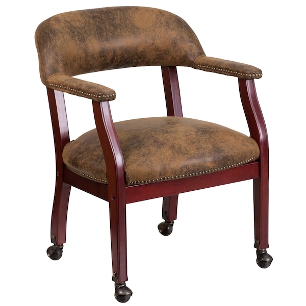 Flash Furniture Traditional Luxurious Conference Chair, Brown Back, 24 in W 27" L 31-1/2" H, Upholstered Straight - B-Z100-BRN-GG