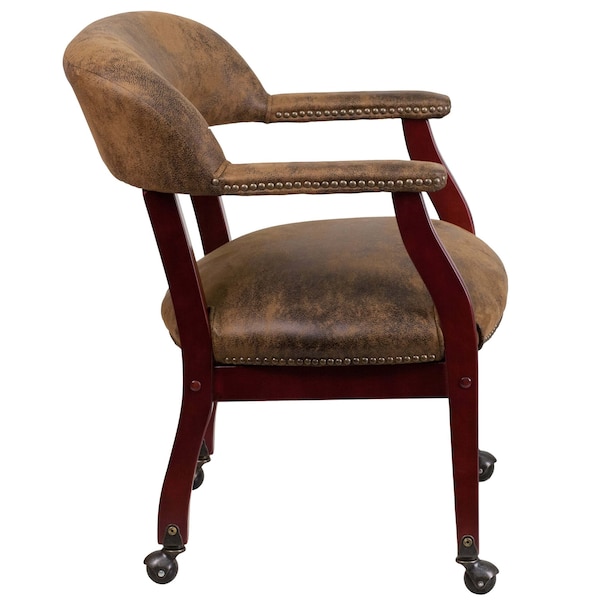 Flash Furniture Traditional Luxurious Conference Chair, Brown Back, 24 in W 27" L 31-1/2" H, Upholstered Straight - B-Z100-BRN-GG