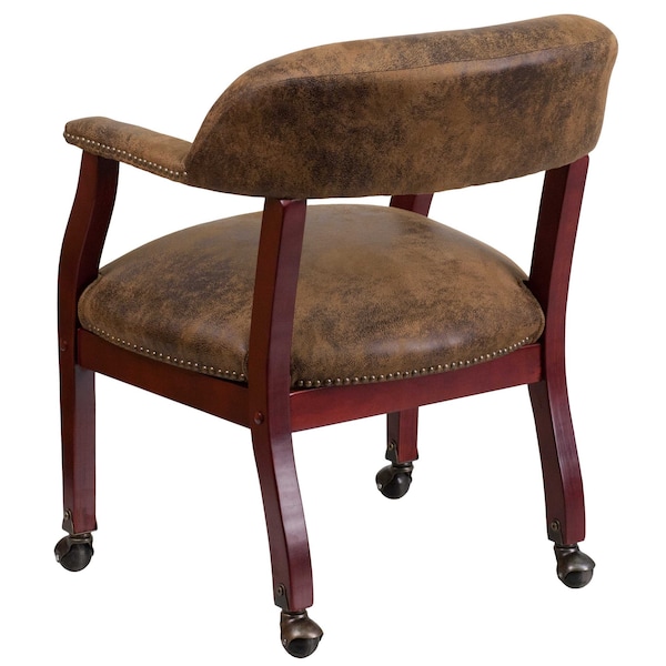 Flash Furniture Traditional Luxurious Conference Chair, Brown Back, 24 in W 27" L 31-1/2" H, Upholstered Straight - B-Z100-BRN-GG