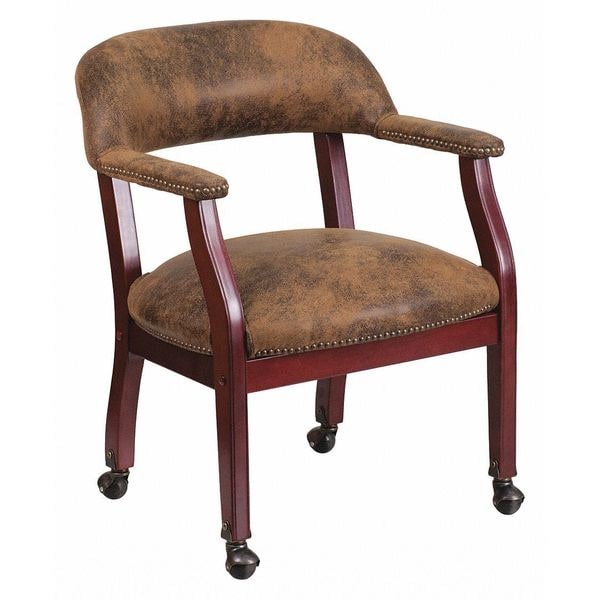 Flash Furniture Traditional Luxurious Conference Chair, Brown Back, 24 in W 27" L 31-1/2" H, Upholstered Straight - B-Z100-BRN-GG