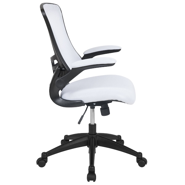 Flash Furniture Desk Chair White Mesh Mid-Back Desk Chair, Foam, Mesh, Metal, Plastic, Plywood, White Mesh - BL-X-5M-WH-GG