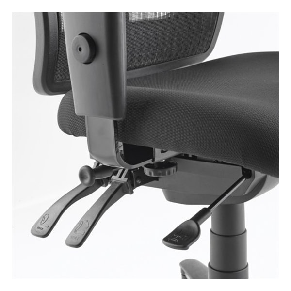 Lorell Managerial Chair Lorell Mid-Back Desk Chair, Adjustable Arms, 18" to 21.66" Height, Fabric, Black - LLR86802