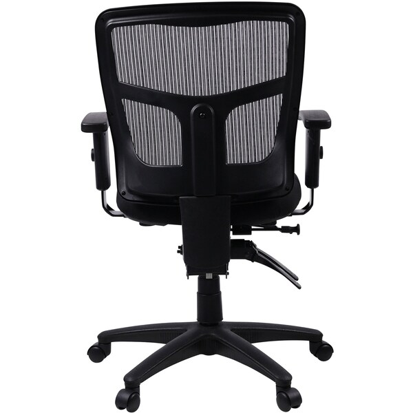 Lorell Managerial Chair Lorell Mid-Back Desk Chair, Adjustable Arms, 18" to 21.66" Height, Fabric, Black - LLR86802