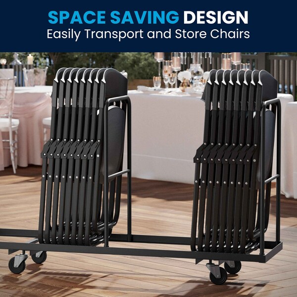 Flash Furniture Black Plastic Folding Chair - 2-RUT-I-BLACK-GG