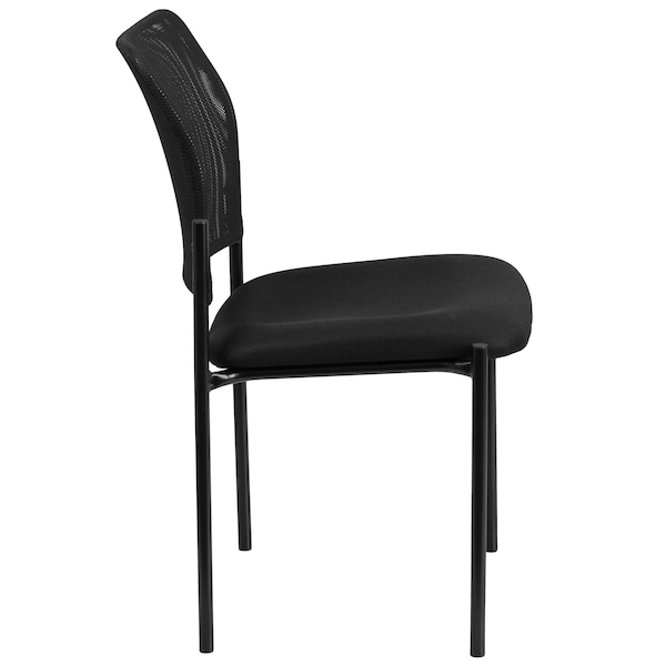 Flash Furniture Contemporary Side Chair, Black Seat, Black Back, 19.75 W 24" L 34.75 H, Fixed, Mesh Seat - GO-515-2-GG