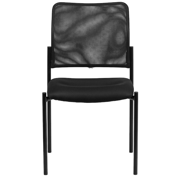 Flash Furniture Contemporary Side Chair, Black Seat, Black Back, 19.75 W 24" L 34.75 H, Fixed, Mesh Seat - GO-515-2-GG