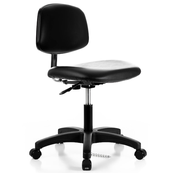 Global Industrial ESD Chair, Vinyl, Black, Armless, Mid Back - 695536