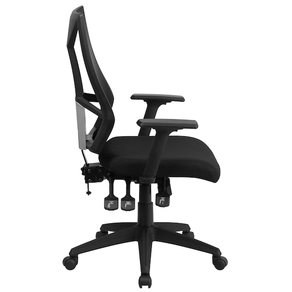 Flash Furniture Mesh Contemporary Chair, 16-1/2" to 20", Adjustable Arms, Black - HL-0017-GG