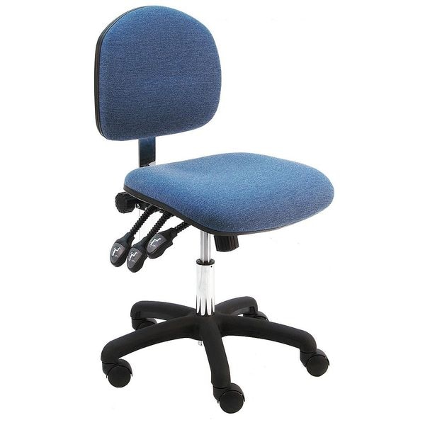 Benchpro Fabric Task Chair, 17" to 22", No Arms, Blue - LNS-F-TLC-WW-BLUE