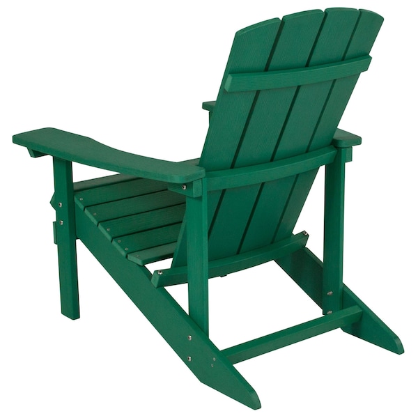 Flash Furniture Charlestown Adirondack Chair, Green Wood, Green Seat, Wood Back, 29.5 W 35 H - JJ-C14501-GRN-GG