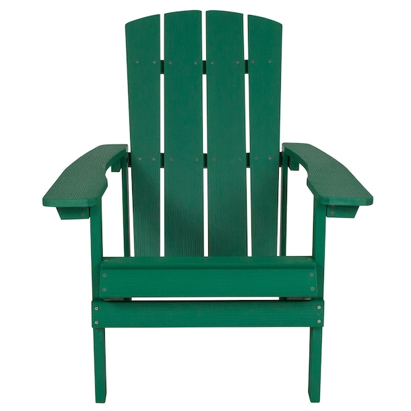 Flash Furniture Charlestown Adirondack Chair, Green Wood, Green Seat, Wood Back, 29.5 W 35 H - JJ-C14501-GRN-GG