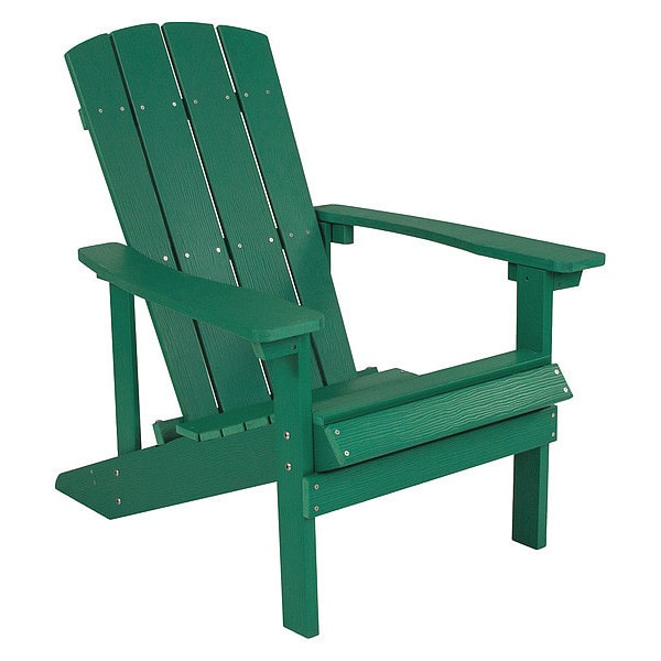 Flash Furniture Charlestown Adirondack Chair, Green Wood, Green Seat, Wood Back, 29.5 W 35 H - JJ-C14501-GRN-GG