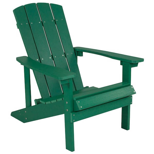 Flash Furniture Charlestown Adirondack Chair, Green Wood, Green Seat, Wood Back, 29.5 W 35 H - JJ-C14501-GRN-GG