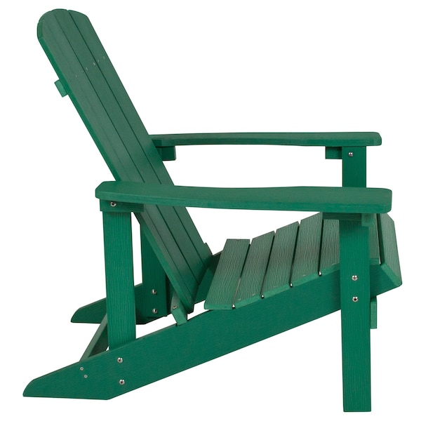 Flash Furniture Charlestown Adirondack Chair, Green Wood, Green Seat, Wood Back, 29.5 W 35 H - JJ-C14501-GRN-GG