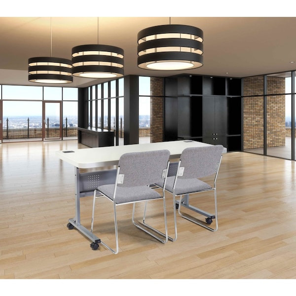 National Public Seating Stacking Chair, 8600 Series, Fabric Gray - 8652