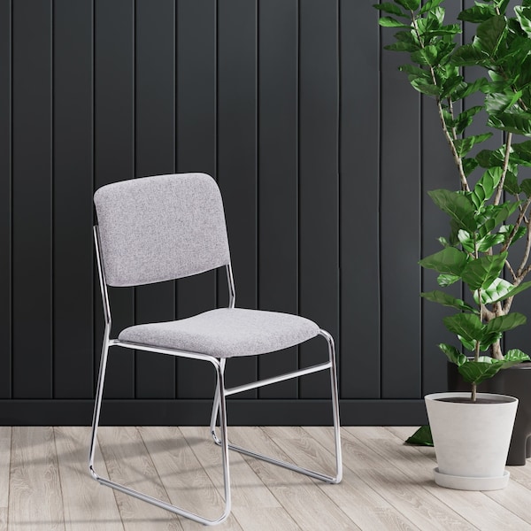 National Public Seating Stacking Chair, 8600 Series, Fabric Gray - 8652