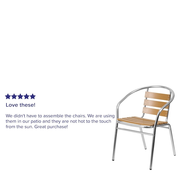 Flash Furniture 4 Pack Commercial Aluminum Restaurant Stack Chair - 4-TLH-017W-GG