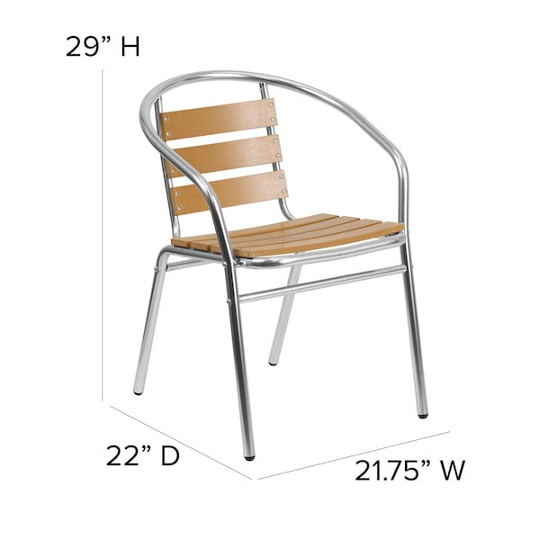 Flash Furniture 4 Pack Commercial Aluminum Restaurant Stack Chair - 4-TLH-017W-GG