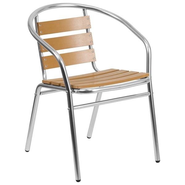Flash Furniture 4 Pack Commercial Aluminum Restaurant Stack Chair - 4-TLH-017W-GG