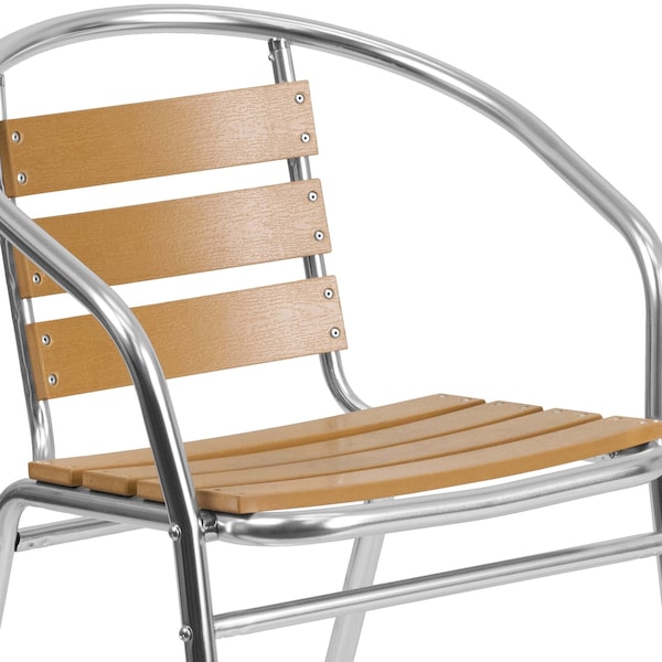 Flash Furniture 4 Pack Commercial Aluminum Restaurant Stack Chair - 4-TLH-017W-GG