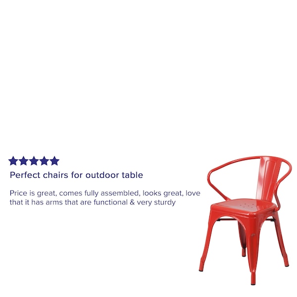 Flash Furniture Contemporary Chair, 21-1/2 in W 19" L 27-3/4" H, Integrated - CH-31270-RED-GG