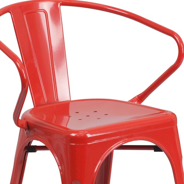 Flash Furniture Contemporary Chair, 21-1/2 in W 19" L 27-3/4" H, Integrated - CH-31270-RED-GG