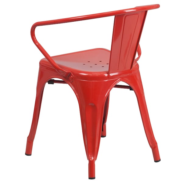Flash Furniture Contemporary Chair, 21-1/2 in W 19" L 27-3/4" H, Integrated - CH-31270-RED-GG