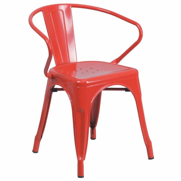 Flash Furniture Contemporary Chair, 21-1/2 in W 19" L 27-3/4" H, Integrated - CH-31270-RED-GG