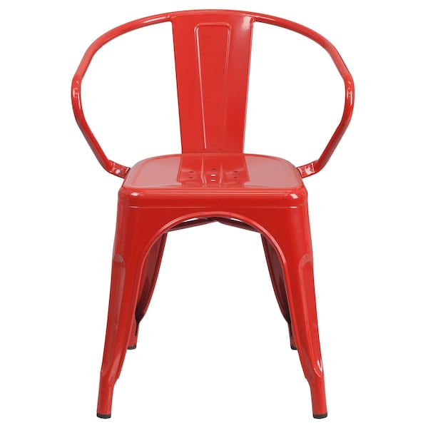 Flash Furniture Contemporary Chair, 21-1/2 in W 19" L 27-3/4" H, Integrated - CH-31270-RED-GG