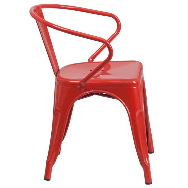 Flash Furniture Contemporary Chair, 21-1/2 in W 19" L 27-3/4" H, Integrated - CH-31270-RED-GG