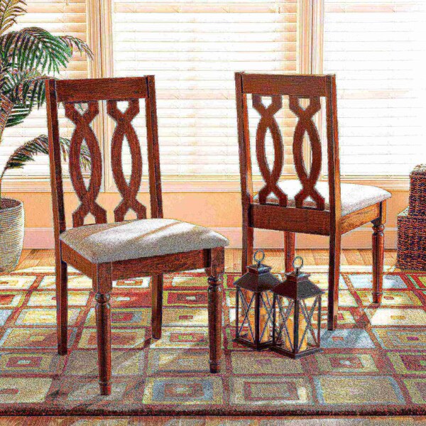 Baxton Studio Cherese Modern and Contemporary Grey Fabric and Walnut Brown Finished Wood 2-Piece Dining Chair Set - 183-10545-ZORO