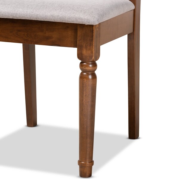 Baxton Studio Cherese Modern and Contemporary Grey Fabric and Walnut Brown Finished Wood 2-Piece Dining Chair Set - 183-10545-ZORO