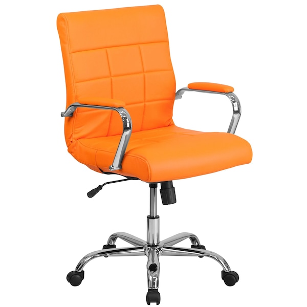 Flash Furniture Contemporary Chair Fixed Arms, 18-1/2" to 22-1/4" Height, Metal, Orange - GO-2240-ORG-GG