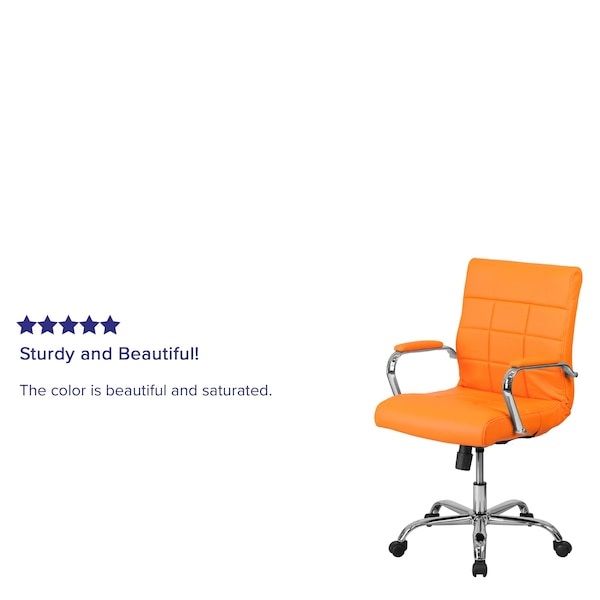 Flash Furniture Contemporary Chair Fixed Arms, 18-1/2" to 22-1/4" Height, Metal, Orange - GO-2240-ORG-GG
