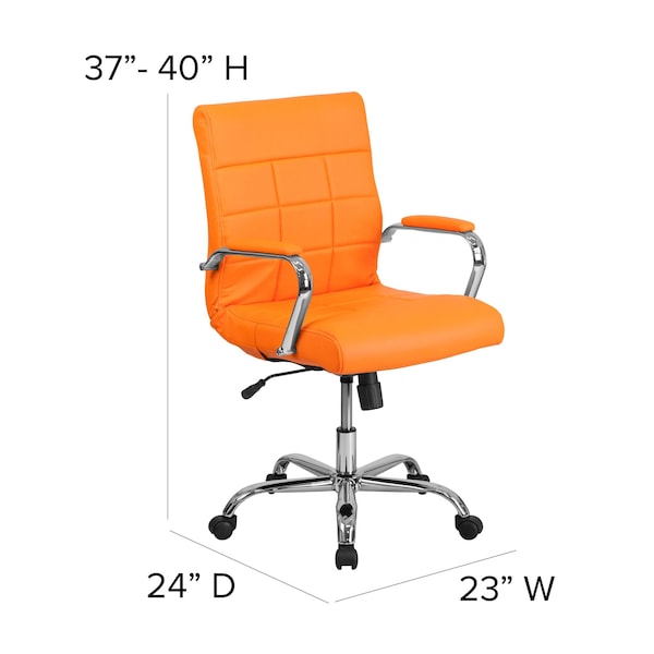 Flash Furniture Contemporary Chair Fixed Arms, 18-1/2" to 22-1/4" Height, Metal, Orange - GO-2240-ORG-GG