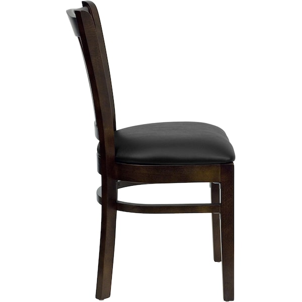 Flash Furniture Hercules Restaurant Chair, Wood Back, 17-1/2 in W 20-3/4" L 34-1/2" H - XU-DGW0008VRT-WAL-BLKV-GG