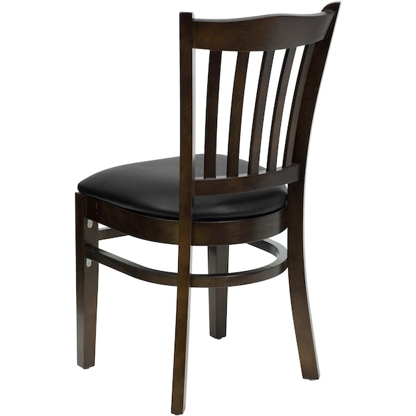 Flash Furniture Hercules Restaurant Chair, Wood Back, 17-1/2 in W 20-3/4" L 34-1/2" H - XU-DGW0008VRT-WAL-BLKV-GG
