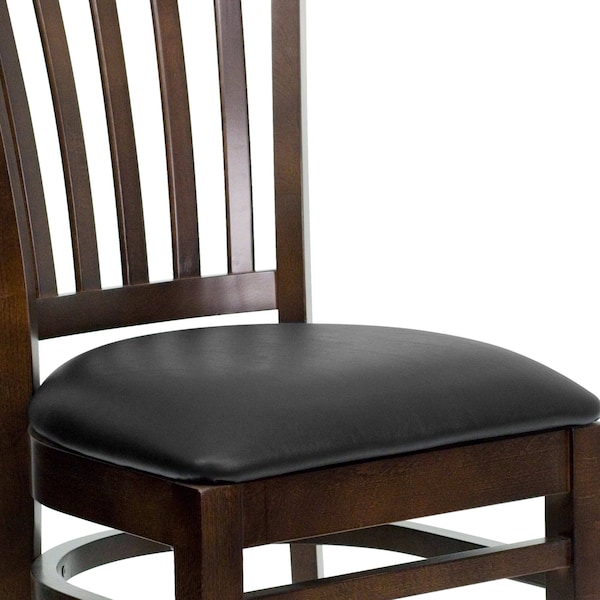 Flash Furniture Hercules Restaurant Chair, Wood Back, 17-1/2 in W 20-3/4" L 34-1/2" H - XU-DGW0008VRT-WAL-BLKV-GG
