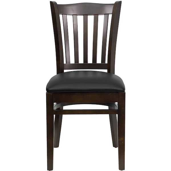 Flash Furniture Hercules Restaurant Chair, Wood Back, 17-1/2 in W 20-3/4" L 34-1/2" H - XU-DGW0008VRT-WAL-BLKV-GG