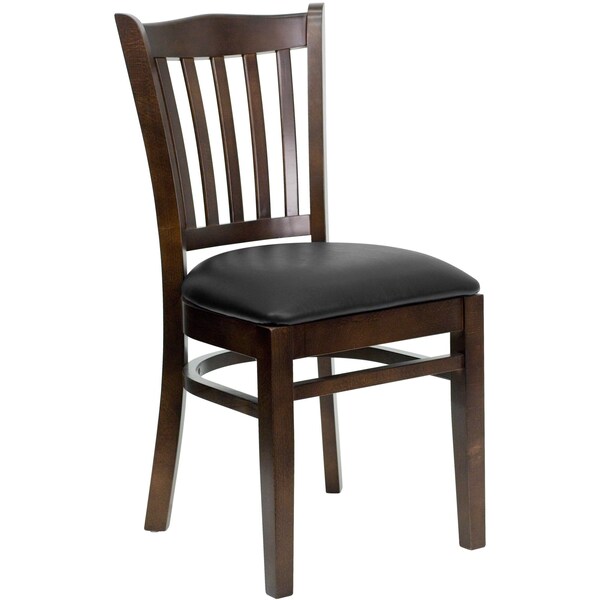 Flash Furniture Hercules Restaurant Chair, Wood Back, 17-1/2 in W 20-3/4" L 34-1/2" H - XU-DGW0008VRT-WAL-BLKV-GG