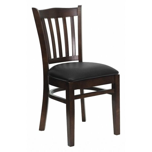 Flash Furniture Hercules Restaurant Chair, Wood Back, 17-1/2 in W 20-3/4" L 34-1/2" H - XU-DGW0008VRT-WAL-BLKV-GG