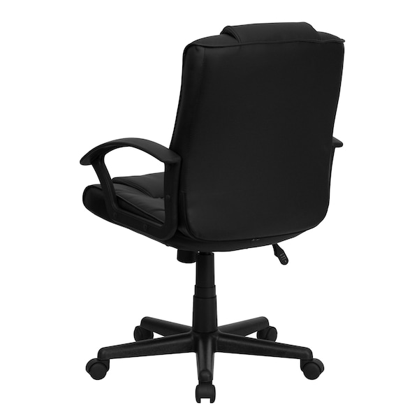 Flash Furniture Metal Contemporary Chair, 18" to 22", Fixed Arms, Black - GO-937M-BK-LEA-GG