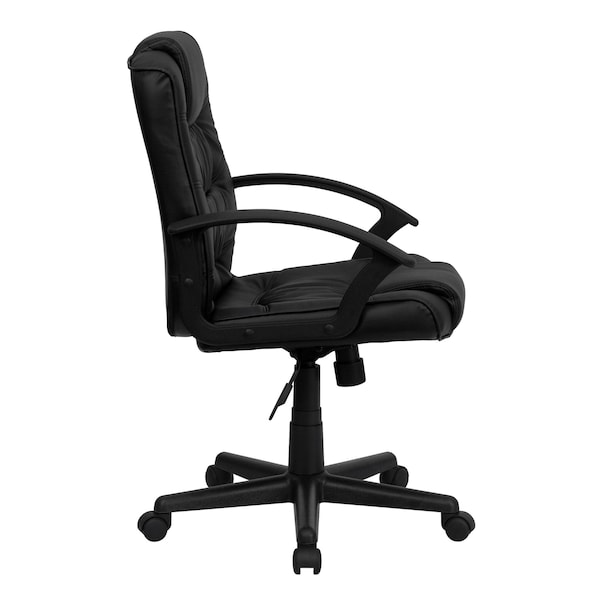 Flash Furniture Metal Contemporary Chair, 18" to 22", Fixed Arms, Black - GO-937M-BK-LEA-GG