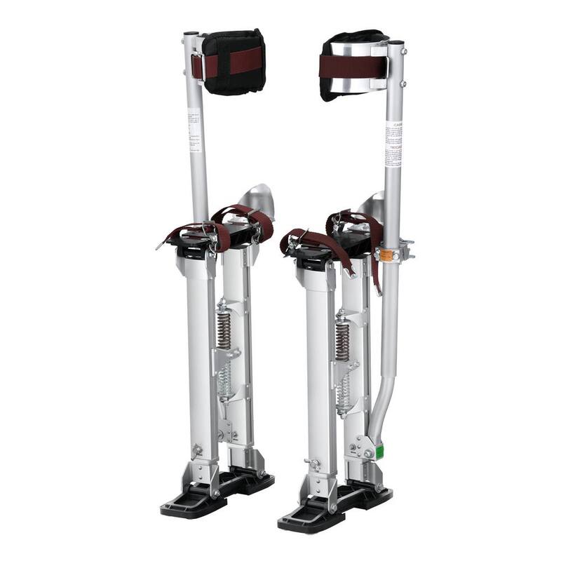 SVOPES Adjustable Drywall Stilts, 18 in. to 30 in. Aluminum Tool Stilts with Protective Knee Pads, Non-Slip Work Stilts, Silver - SGBGQYCYS1830LGZ6V0-0820